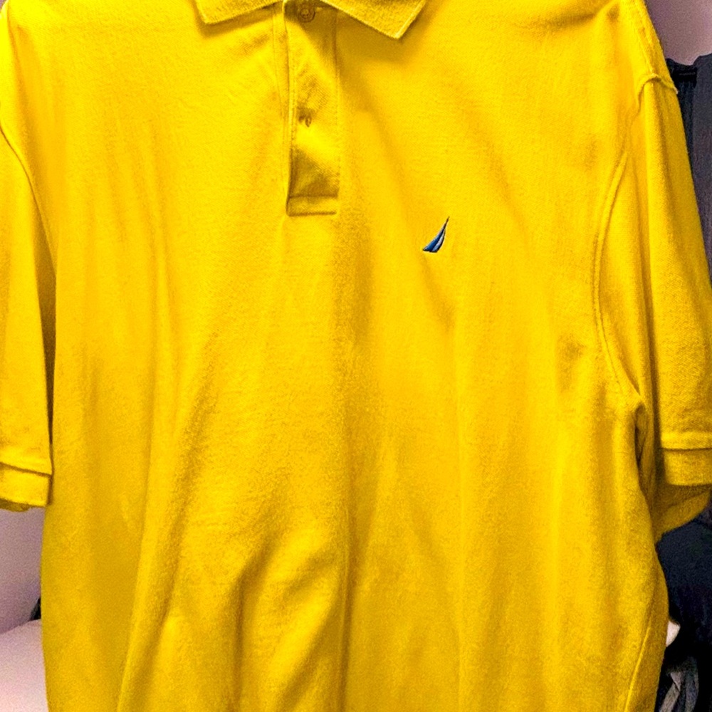 Men’s Yellow  Nautical Short sleeve Polo Shirt